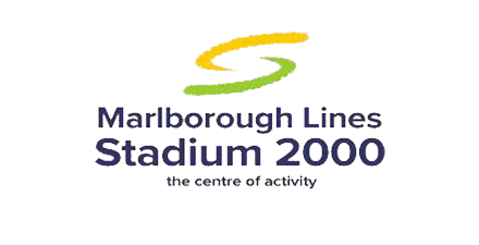 Logo of Marlborough Lines Stadium 2000 with a stylised yellow and green S above the text.