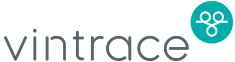 Vintrace company logo with stylized text and teal icon showing four connected dots.