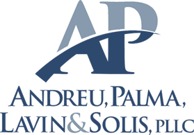 Logo of Andreu, Palma, Lavin & Solis, PLLC featuring stylized letters AP.