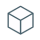 A single solid cube with white fill and green edges representing an individual building block.