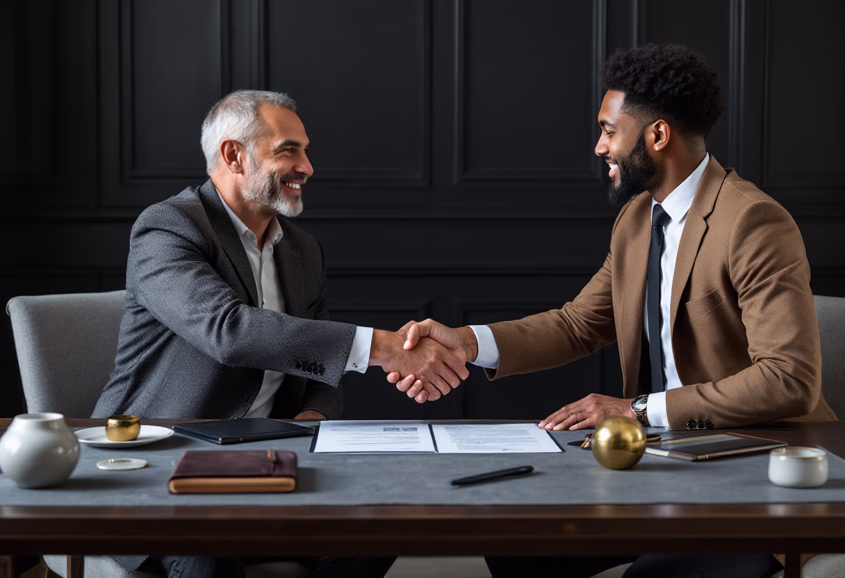 image of satisfied business client with accountant