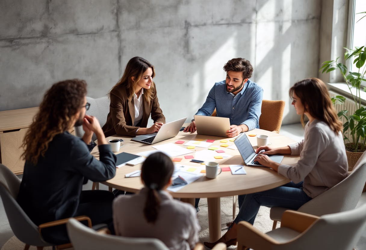 image of brainstorming session (for a productivity tools business)