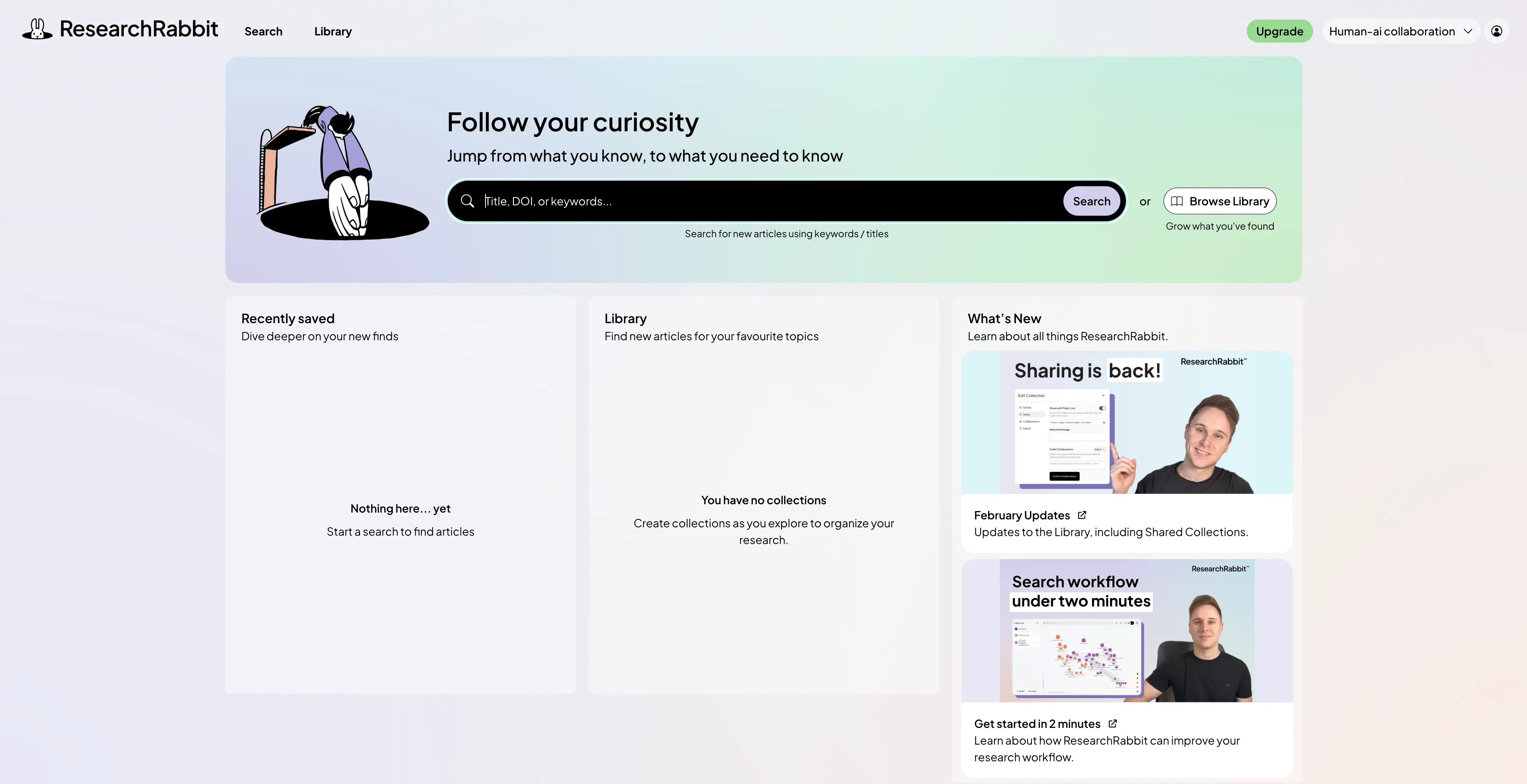 step 1: get familiar with the ResearchRabbit interface