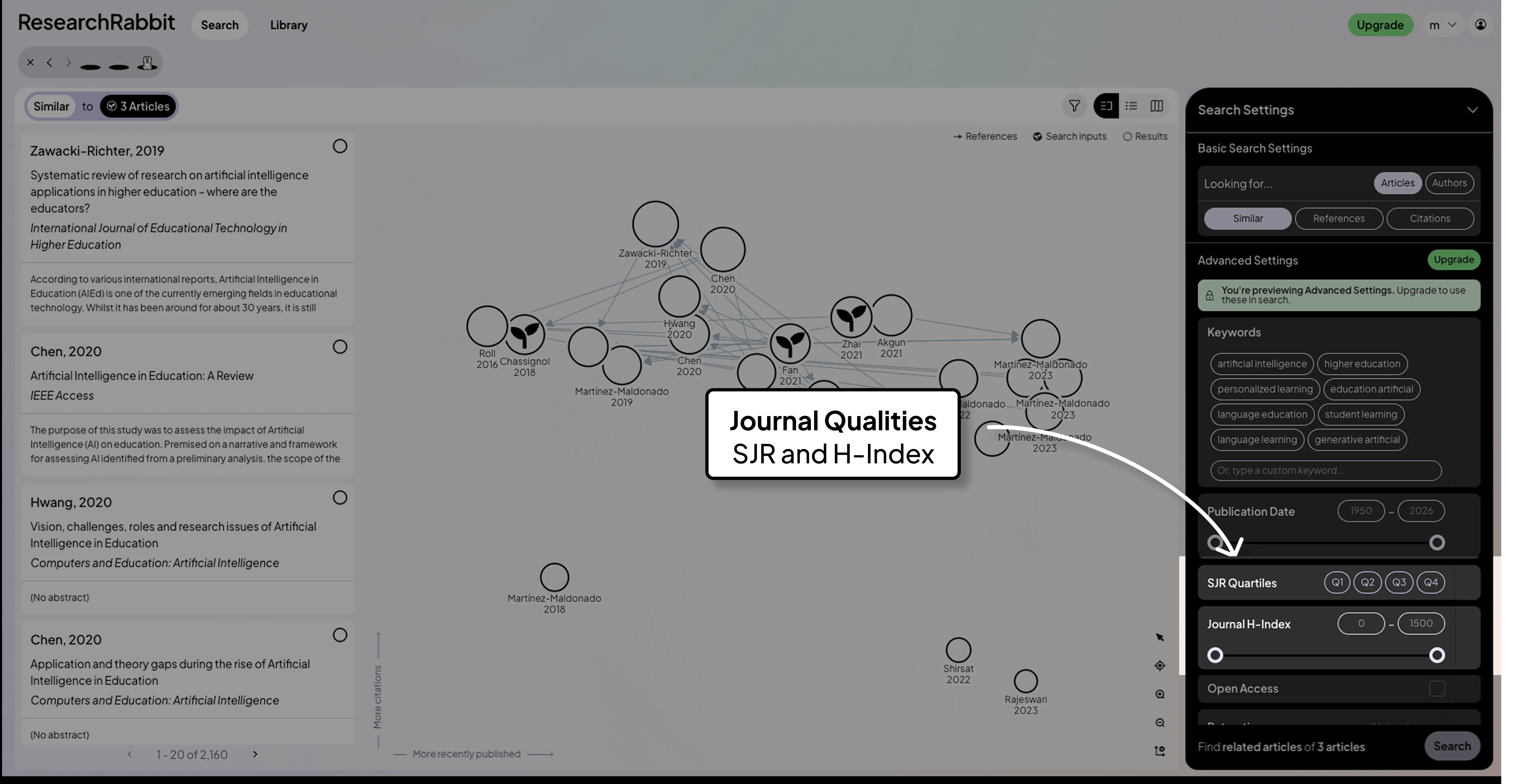 Evaluate research quality faster with ResearchRabbit's journal filters. Use SJR quartiles and H-index thresholds to identify reputable journals, improve literature screening, and focus on higher-quality academic sources.