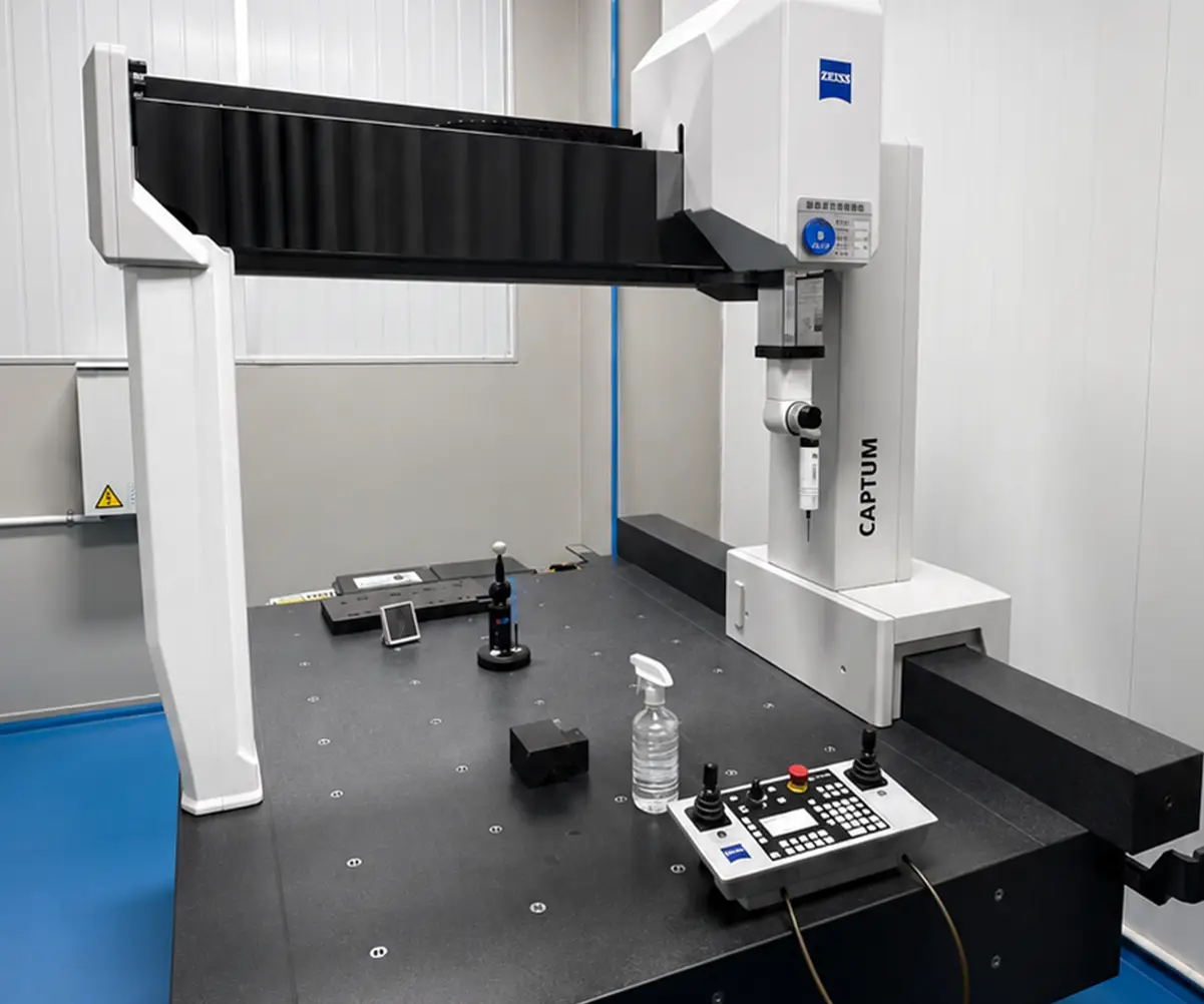 Zeiss Captum CMM coordinate measuring machine used for dimensional inspection of machined graphite components at Max Graphite manufacturing facility in Hebei, China