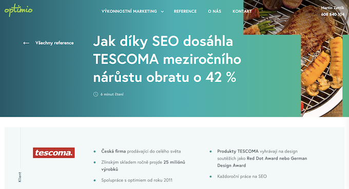 Klienti mají zájem o případové studie, které však na starém webu úplně chyběly.