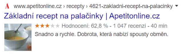 Strukturovaná data recept