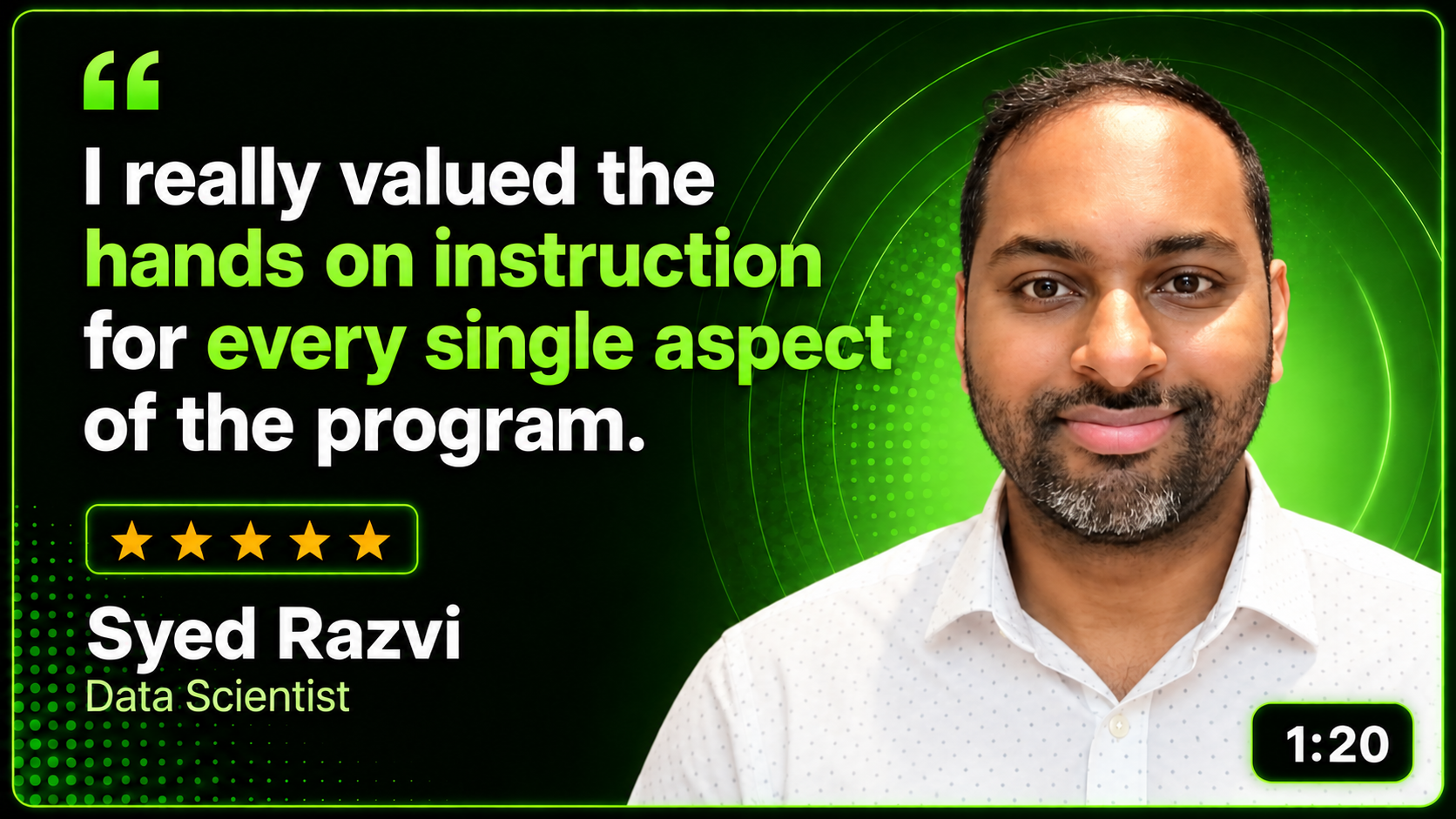 Watch Syed Razvi's testimonial