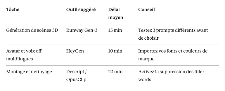 générer une vidéo IA avec les bons outils