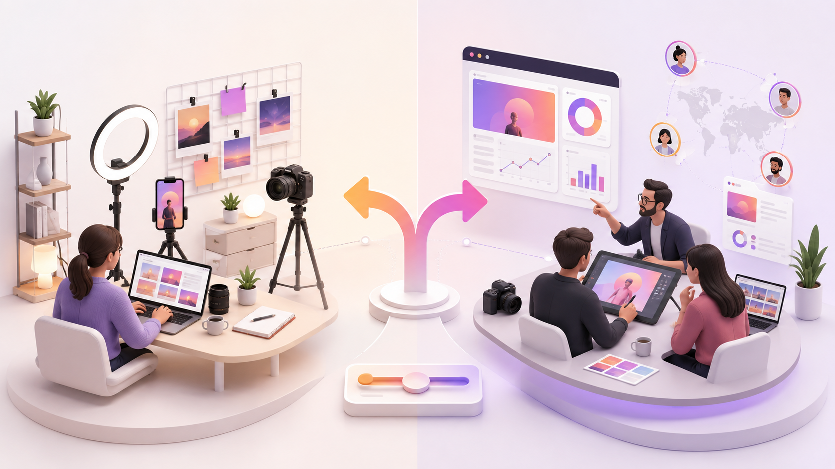 illustration produire son contenu instagram en interne ou externe