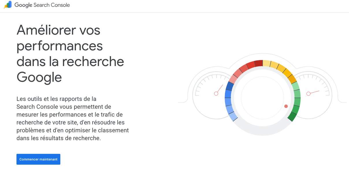 Tableau de bord de Google Search Console avec les clics, les impressions et l'état d'indexation d'un site de marque