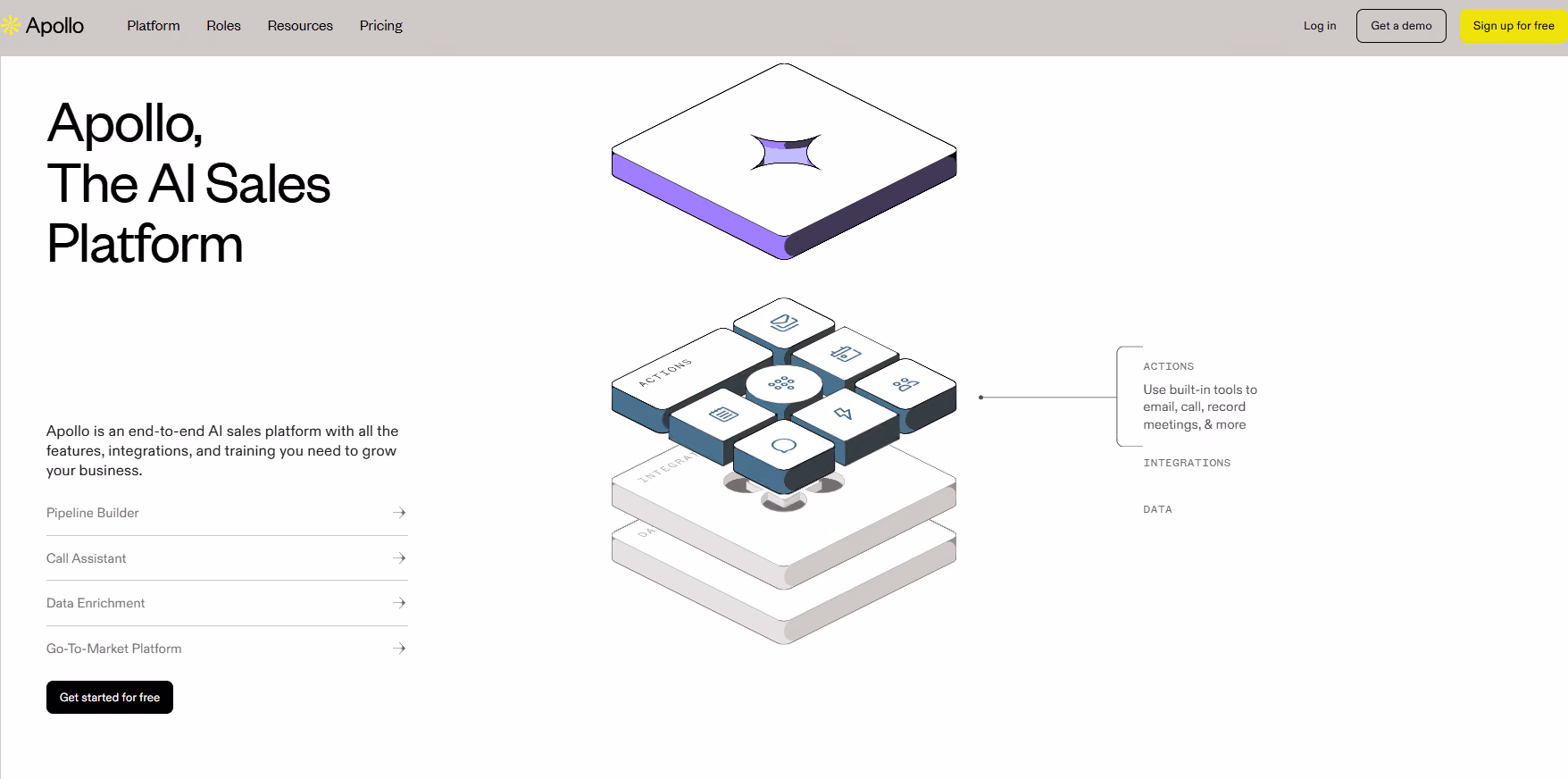 Main page of Apollo.io