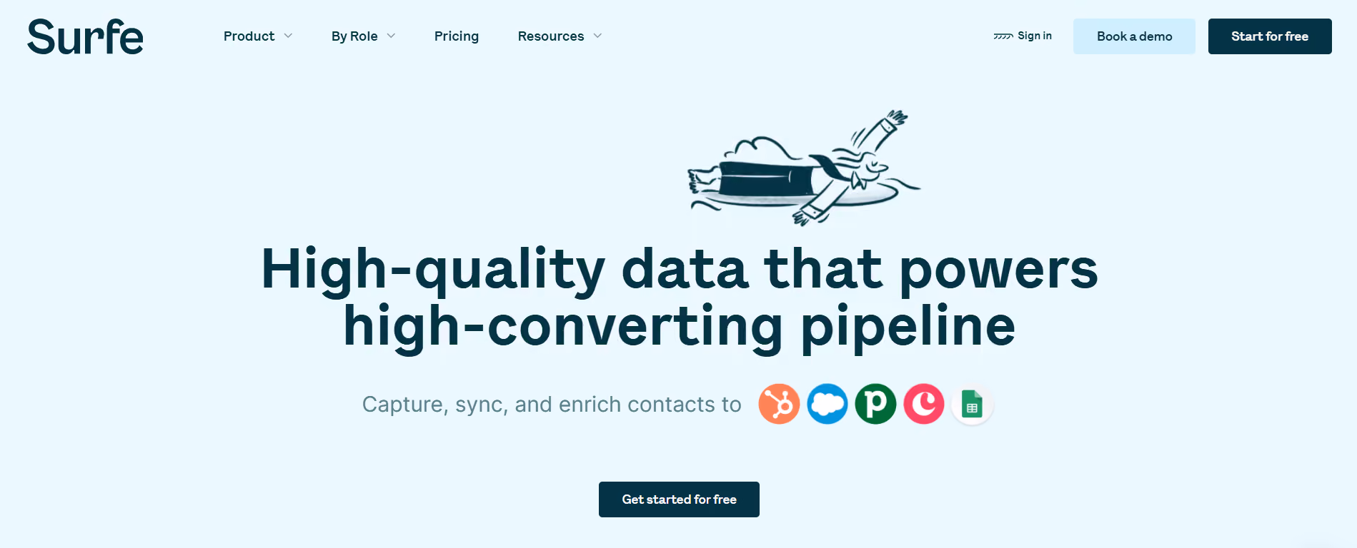 Main page of Surfe.com