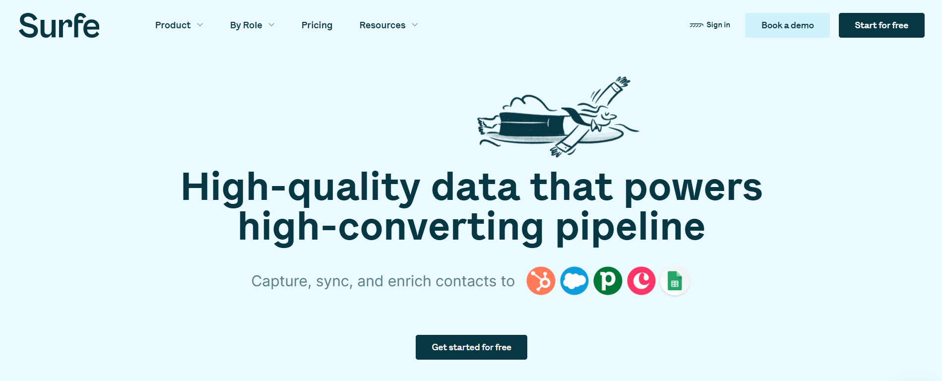 Main page of Surfe.com