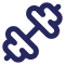 Icon depicting a pair of dumbbells.