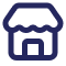 Stylized icon of a building with a peaked roof.