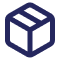 Isometric icon of a cube or box.