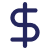 Dollar sign icon representing currency or finance.