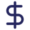 Dollar sign icon representing currency or finance.