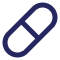 Vector graphic of two pills or capsules.