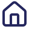 Outline of a house shape, symbolizing home or a primary location.