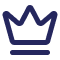 Outline of a crown with a base line, symbolizing royalty or leadership.