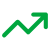 Line graph with an upward trending arrow, indicating growth or progress.