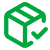 Icon of a cube with lines indicating its faces and a checkmark.