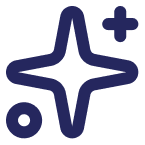 Vector graphic of a four-pointed star with a circle and plus sign.