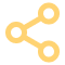 Vector graphic of a share icon, with connected nodes.