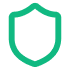 Shield outline graphic, representing security or protection.