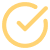 Outline of a circular shape with a checkmark, indicating completion.
