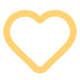Outline of a heart shape, a common symbol for liking.