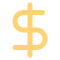 Dollar sign symbol, representing currency or finance.