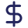 Dollar sign symbol, representing currency or finance.