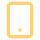 Outline of a rectangular device with a dot, resembling a phone.
