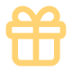 Outline of a gift box with a bow, representing a present.