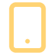 Outline of a rectangular device with a dot, resembling a phone.
