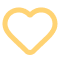 Heart outline icon, symbolizing love, likes, or favorites.