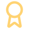 Keyhole shape icon with a circular top, possibly representing a lock or award.