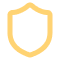 Shield outline icon, symbolizing protection, security, or defense.