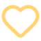 Heart outline icon, symbolizing love, likes, or favorites.