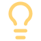 Lightbulb outline icon, symbolizing ideas, innovation, or knowledge.