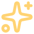 Sparkle icon with a circle and plus sign, suggesting newness or quality.