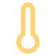 Stylized thermometer graphic, indicating temperature or measurement.