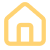 Outline of a house with a rectangular opening for a door.