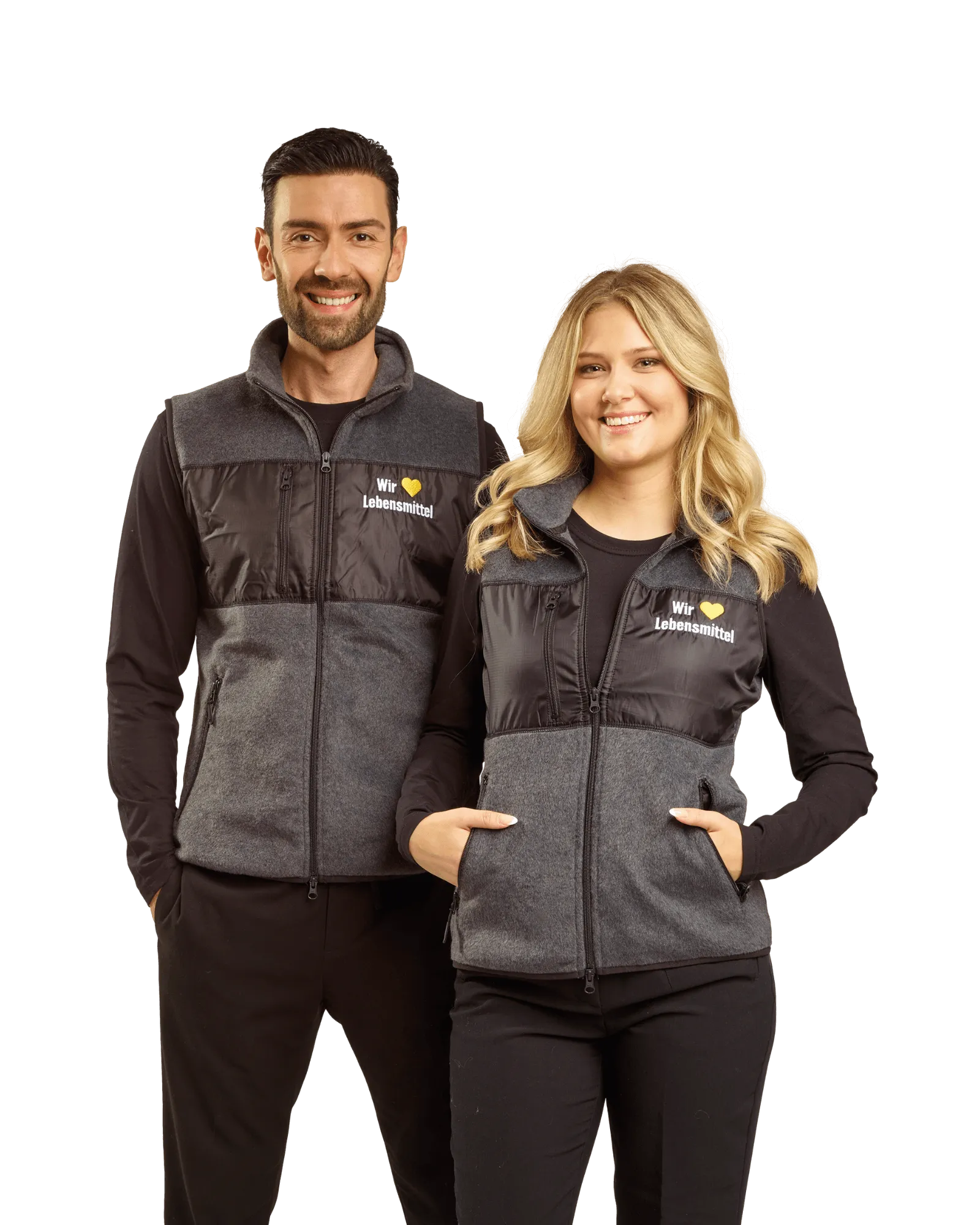 Edeka Fleeceweste schwarz grau Bild