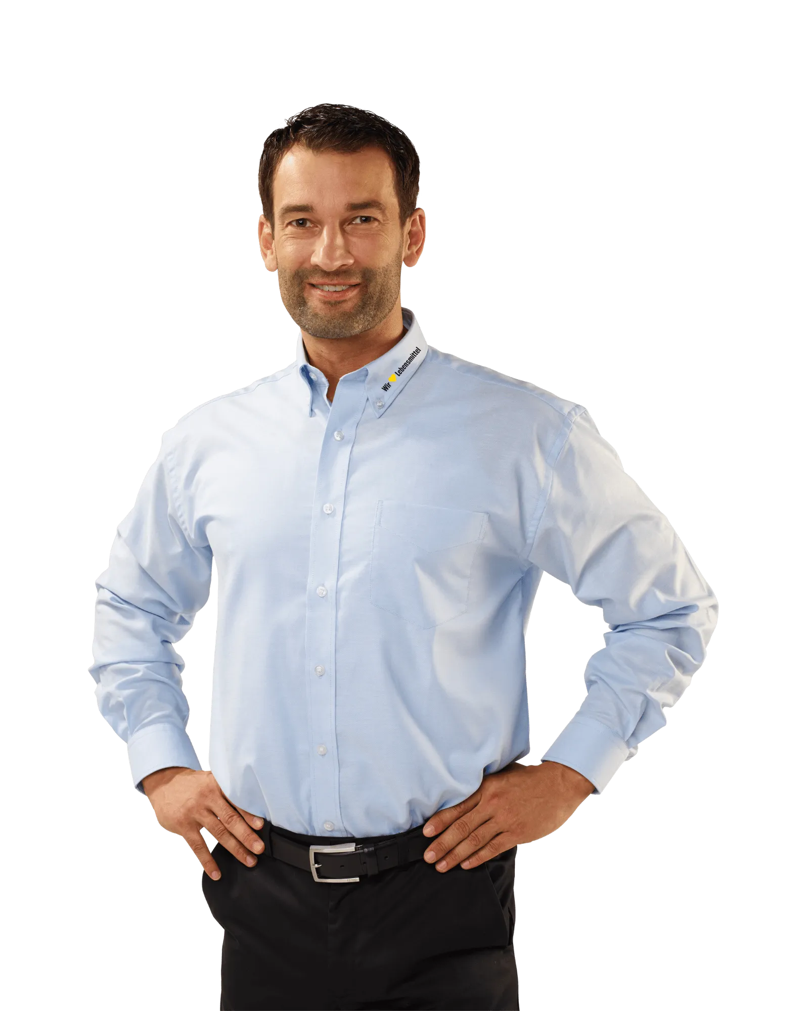 Edeka Hemd langarm blau Bild