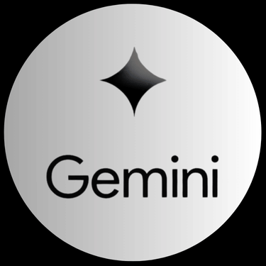 Gemini zodiac symbol above the text 'Gemini' on a gradient gray circular background.