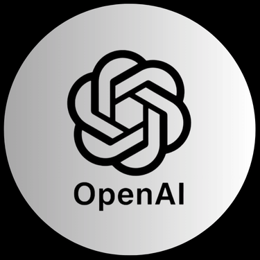 OpenAI company logo with a geometric design above the text OpenAI.